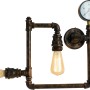 Rostbraune 3-flammige Wandleuchte Amarcord im Industrie-Design mit Manometer.