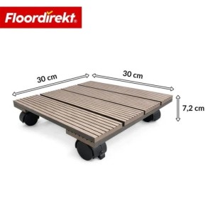 Floordirekt WPC Pflanzenroller Marquis Rolluntersetzer 80 kg Belastbar 30 x 30 cm