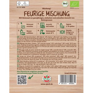 Sperli Bio Keimsprossen Feurige Mischung, Saatgut für Sprossenanzucht.