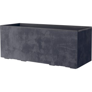 Anthrazitfarbener Deroma Pflanzkasten Millennium, 39x99,3x37,6 cm, aus robustem Kunststoff.