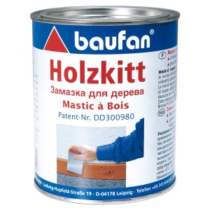 Dose Baufan Holzkitt 1 kg, Holzspachtel zum Füllen von Rissen und Löchern im Innen- und Außenbereich.