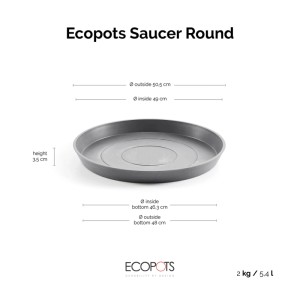 Ecopots Untersetzer Amsterdam Ø 50,5 cm Grau