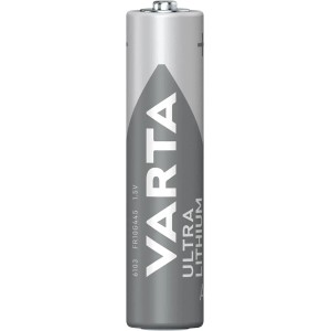 Varta Ultra Lithium Micro (AAA) Batterie, 2er-Pack. Silberne Batterie für z.B. Digitalkameras.