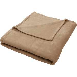 Beige Mikrofaserdecke, 130x160 cm, weiche Wohndecke für Zuhause und Reise.
