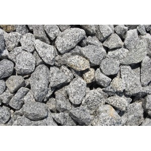 Granitbruch Salz-Pfeffer, 25-50mm, als Zierkies für Garten & Gabionen.