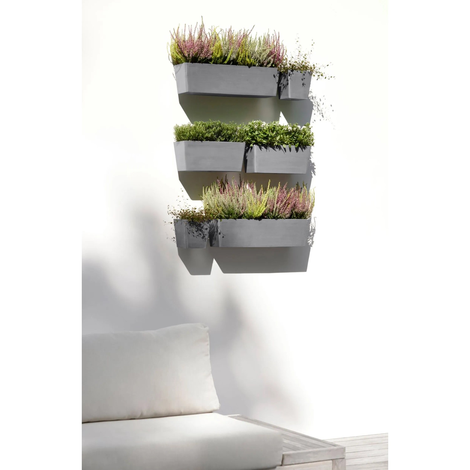 Ecopots Pflanztopf Manhattan Wall L Grau 55 cm x 15 cm_5