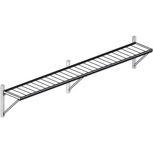 KGT Hängebord Jasmin II für Gewächshäuser, Aluminium, mit weißen Kunststoff-Einlegeplatten.