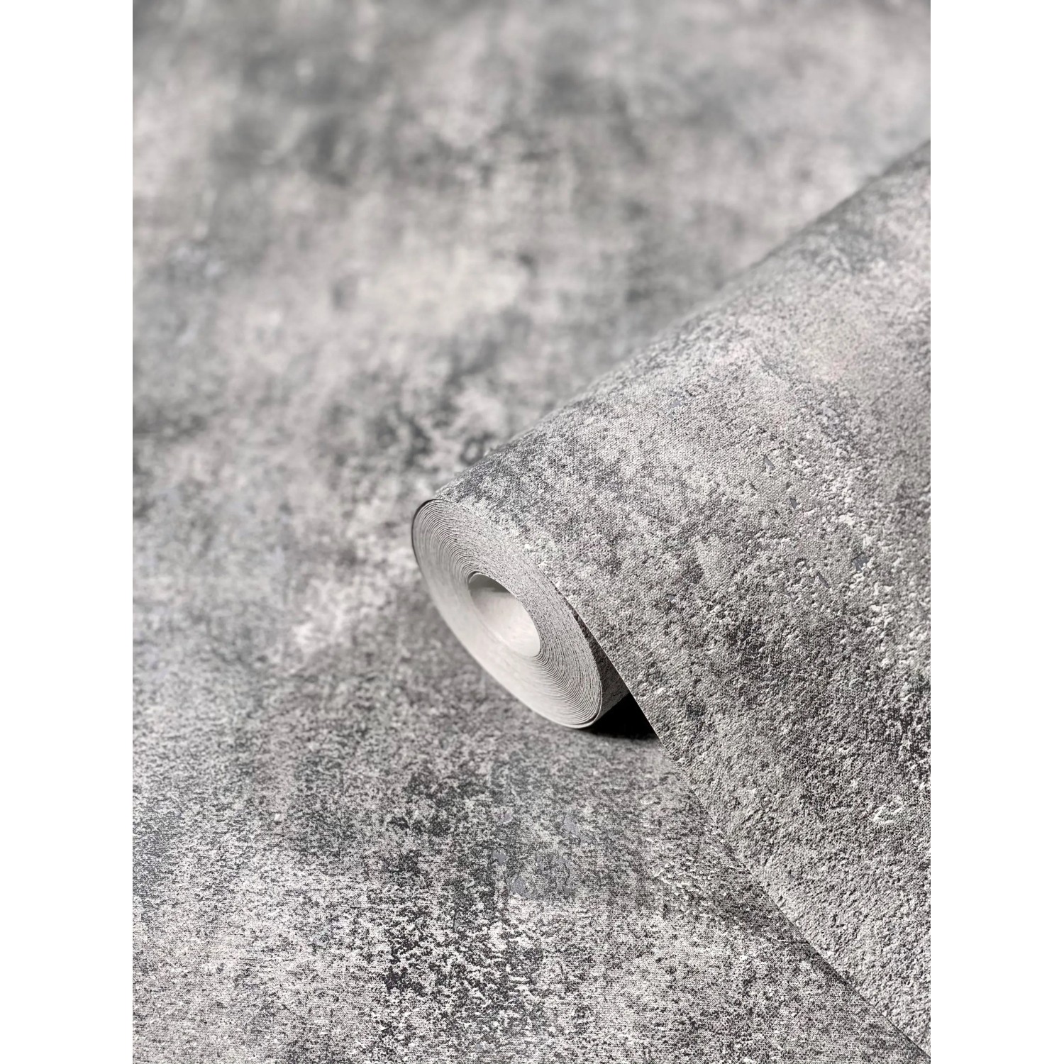 Graue Marburg Vliestapete Hailey Nov Uni, Rolle mit dezenter Struktur für Wohnraumgestaltung.