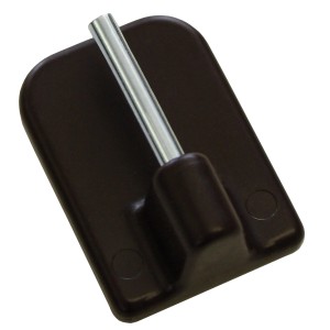 Gardinia Klebehaken, braun, für Vitragestangen Ø 11mm, 4er-Pack. Selbstklebend und aus Kunststoff mit Stahlstift.