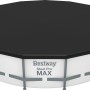 Bestway Pool Abdeckplane, schwarz, für Pools mit Ø 457 cm. PVC-Plane mit Kordelzug.