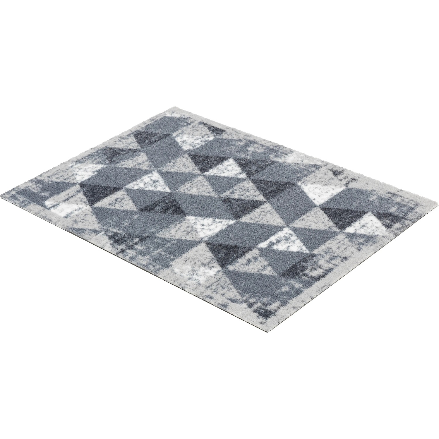 Hellgraue Astra Sauberlaufmatte Miabella mit Dreiecks-Muster, 50x70 cm.