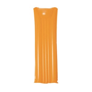 Orange aufblasbare Luftmatratze aus Vinyl für Pool, See und Strand. Ideal zum Relaxen auf dem Wasser.