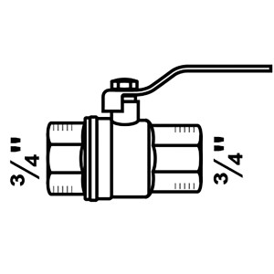 Kirchhoff Kugelhahn, 3/4 Zoll Innengewinde, vernickelt, für Wasser- und Heizungsleitungen.