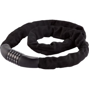 Schwarzes OBI Gliederkettenschloss 120 cm mit Zahlencode für Fahrräder und Zweiräder.