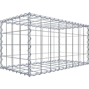 Leere Gabiona Gabione, 80x40x40 cm, Maschenweite 10x10 cm, zur individuellen Befüllung als Mauersystem.