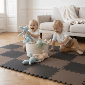 LittleTom Baby & Kinder Puzzlematte 30 x 30 cm 18 Stück Schwarz & Braun