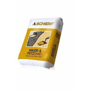 PE-Sack Mauer- und Putzsand, beige, 0-5 mm, 25 kg. Ideal für Mauermörtel und Putze.