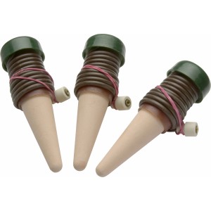 Automatisches Bewässerungssystem für Zimmerpflanzen, 3er Set mit Tonkegel und Schlauch.