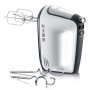 Severin Handmixer HM 3830 in Schwarz-Weiß mit Rührbesen und Knethaken.