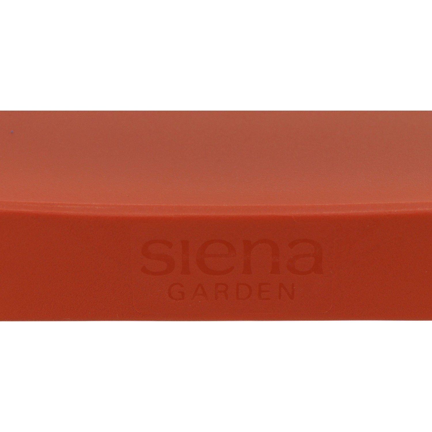 Detailaufnahme: Siena Garden Lane Stapelsessel in Brick, Gartenstuhl mit Logo.