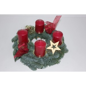 Adventskranz mit 4 Kerze Ø 30 cm Altrot