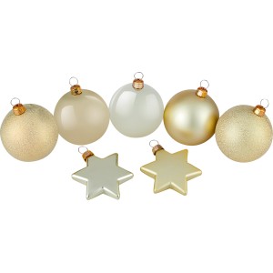 Weihnachtskugel-Set Sterne 50-teilig Gold