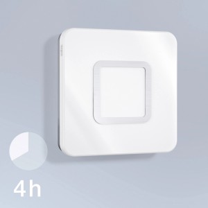 Quadratische Steinel LED-Deckenleuchte RS LED M1 S Edelstahl mit Bewegungsmelder.