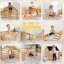 AIYAPLAY Klettergerüst Holz 9-in-1 Set mit Rutsche & Tafel. Kind klettert, rutscht und malt. Vielseitiges Spielgerät für Motorik.