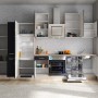 Flex-Well Küchenzeile Lara, 360 cm, Anthrazit/San Remo Eiche, mit E-Geräten wie Herd, Kühlschrank und Geschirrspüler.