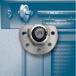 Schellenberg Wandlager mit Kugellager Mini für Rollladen, silbernes Metall, zur Montage im Rollladenkasten.