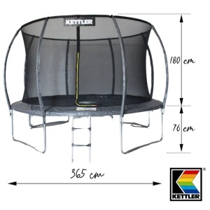 Kettler Outdoor Trampolin JUMP 365 cm Grau