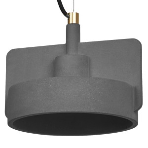 Moderne, dunkelgraue Ledvance Pendelleuchte Decor Mold aus Beton und Metall, 150 cm hoch.