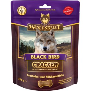 Wolfsblut Black Bird Cracker Truthahn mit Süßkartoffel Hunde-Belohnungssnacks im Beutel.
