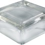 Geriffelter Betonglas Vollsicht Glasbaustein, 12x12x6 cm, für den Bodeneinbau.