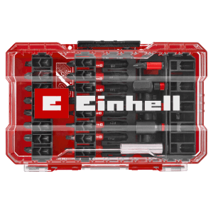 Einhell Impact Bit- und Stecknuss-Set, 39-teilig im transparenten M-Case.
