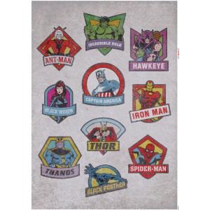 Komar Deko-Sticker Avengers Badges 50x70 cm mit verschiedenen Comic-Helden.