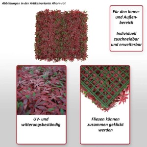 MCW Wandfliese L78, Ahorn rot: Dekorative, rote Sichtschutzfliese für Wand oder Balkon.