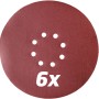 6er-Pack Schleifscheiben für Einhell Trockenbauschleifer, Körnung P60, P80, P120.