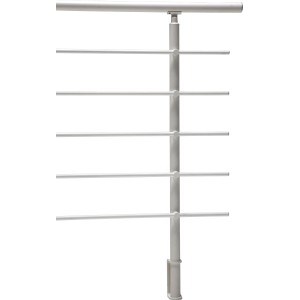 Dieda Geländerset, Aluminium, Weiß, mit waagerechten Rundstäben, 120x150cm.