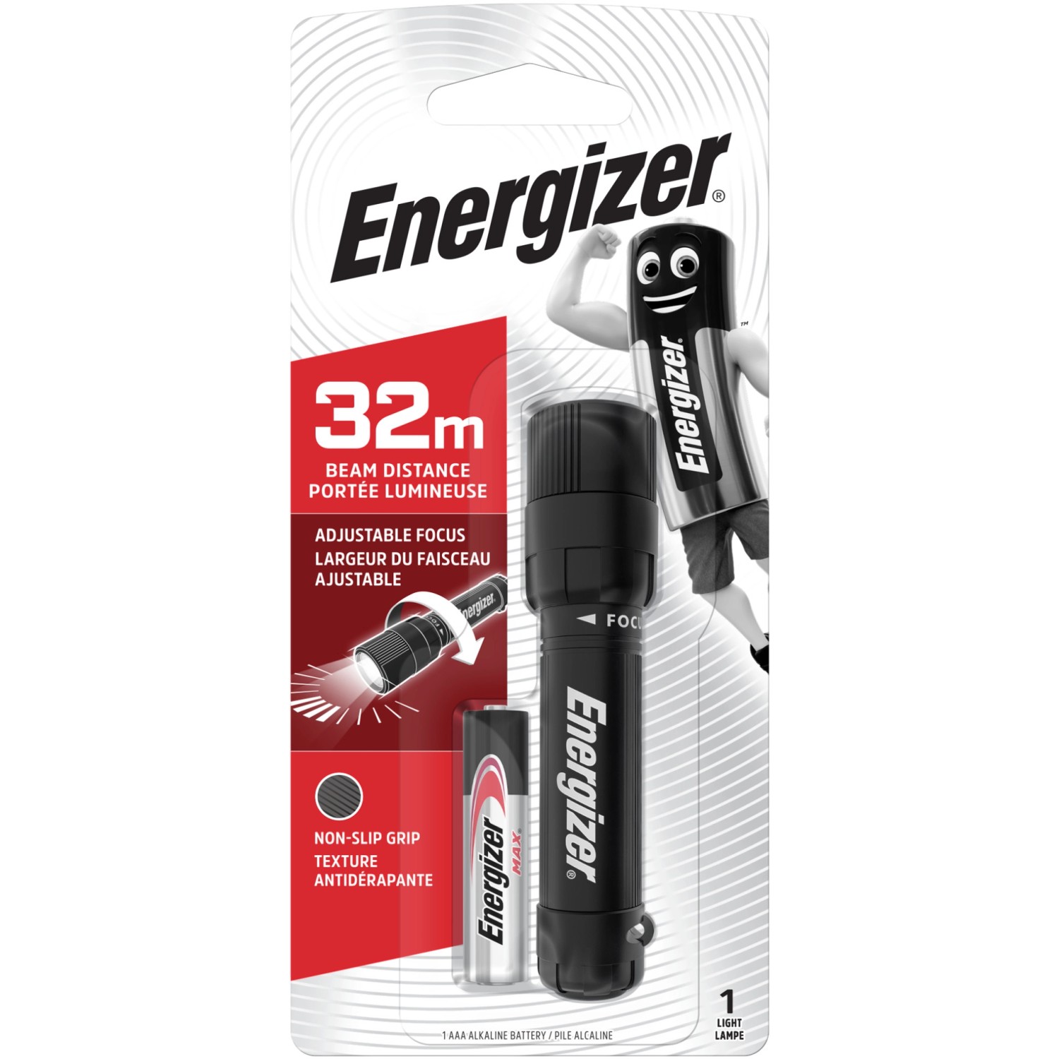 Energizer X-Focus Taschenlampe mit Strahlfokussierung, inkl. 1xAAA Batterie.