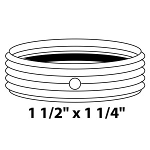 Weißer Kirchhoff Reduzierring für Siphon, 47,8 mm auf 39 mm, zur Anpassung von Spülen-Siphons.