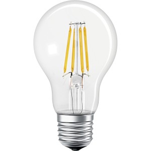 Ledvance Smart+ Bluetooth LED-Lampe, Kolbenform, E27, 6W, Filament, klar, dimmbar.