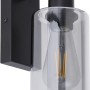 Moderne Wandleuchte Hadera in Schwarz matt mit Glas für Innenräume.