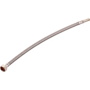 Flexibler Verbindungsschlauch, 400 mm, aus Edelstahl für Trinkwasserinstallation.