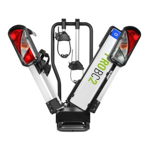 Eufab PROBC2 Fahrradträger für 2 Fahrräder, geeignet für Anhängerkupplung, mit Rückleuchten und Kennzeichenhalter.
