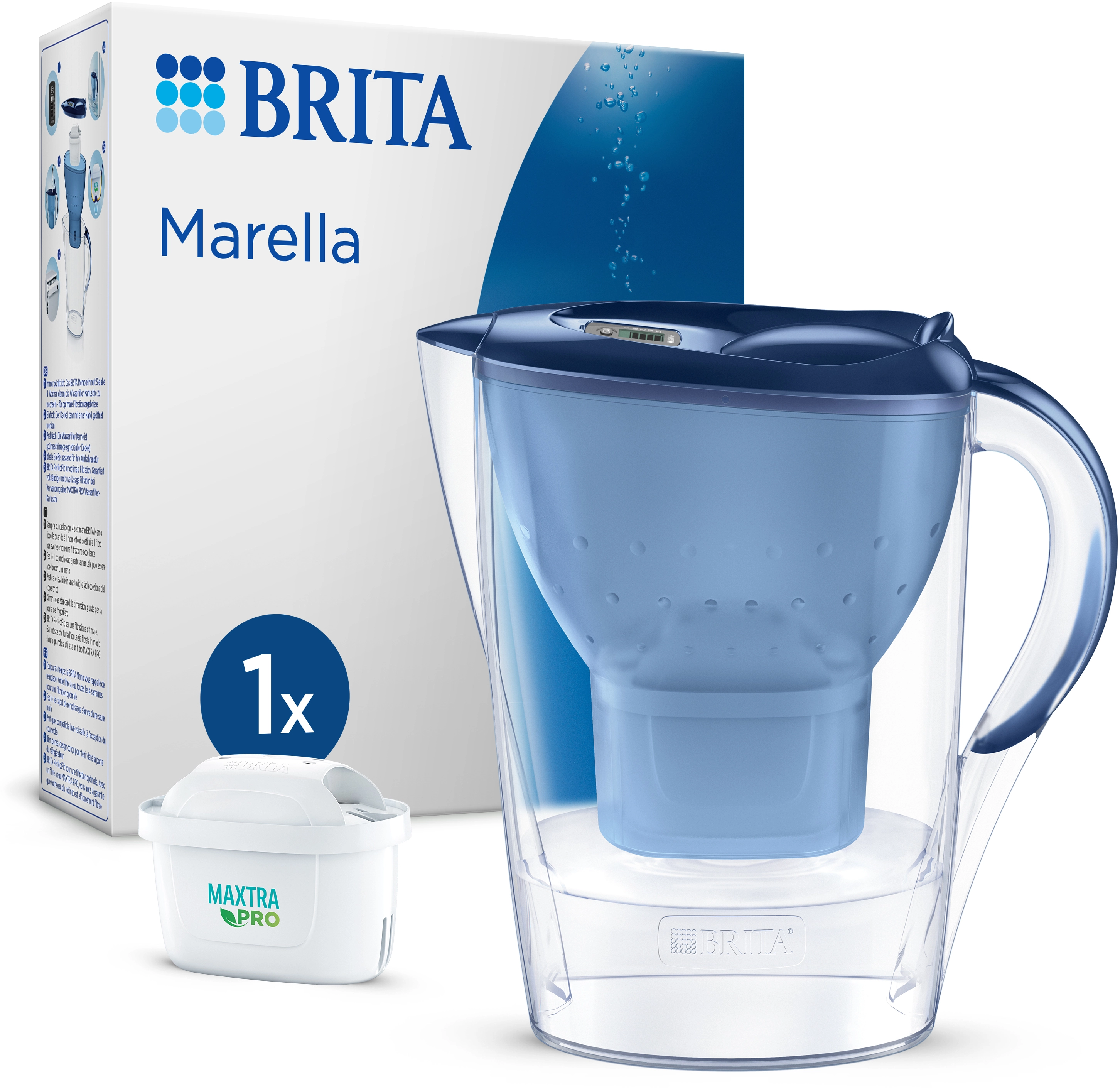 Brita Wasserfilter-Kanne Marella 2,4 Pro inkl. l Maxtra bei kaufen OBI Kartusche Blau All-in-1