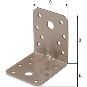 Duravis Schwerlast Winkelverbinder perlbeige, 70x70x55mm, mit Löchern zur einfachen Montage.