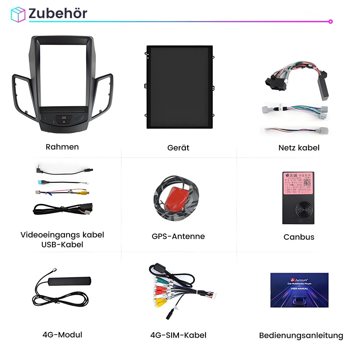 Junsun Vertikales 4G-Autoradio Für Ford Fiesta MK7 2009-2017 4+64GB 8-Kern-Wireless CarPlay & Android Auto DSP HD-Display_10