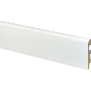Weiße Sockelleiste FU091L (15x89x2400 mm) aus MDF mit Dekorfolie.