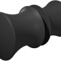 Detailaufnahme des mattschwarzen Türgriffs der Schulte ExpressPlus Pendeltür.